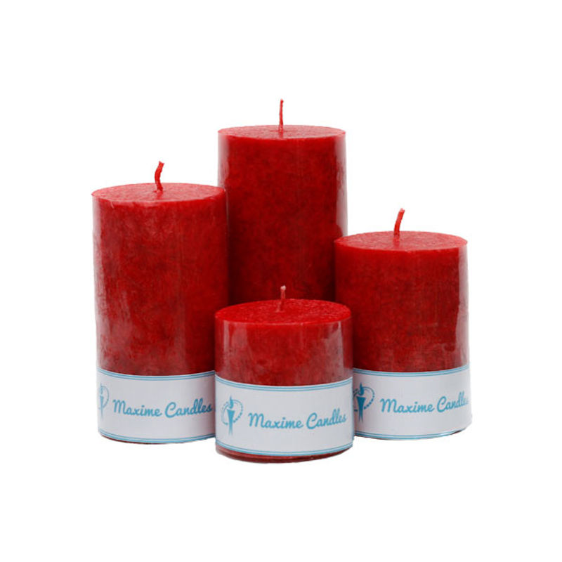 Maxime Candles Rose Scented Marble Pillar Candle - Set Of 4