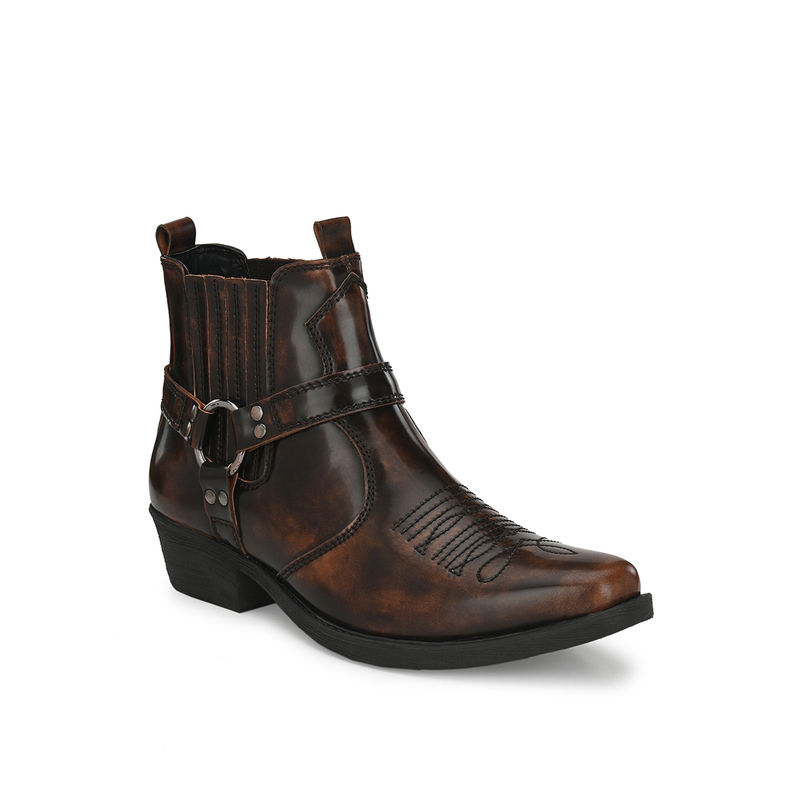 Delize Stripes Brown Chelsea Boots (UK 10)
