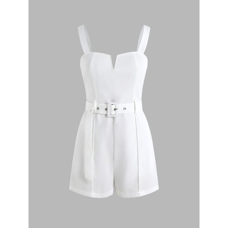 Cider Solid V-Wire Playsuit with Belt (Set of 2) (M)