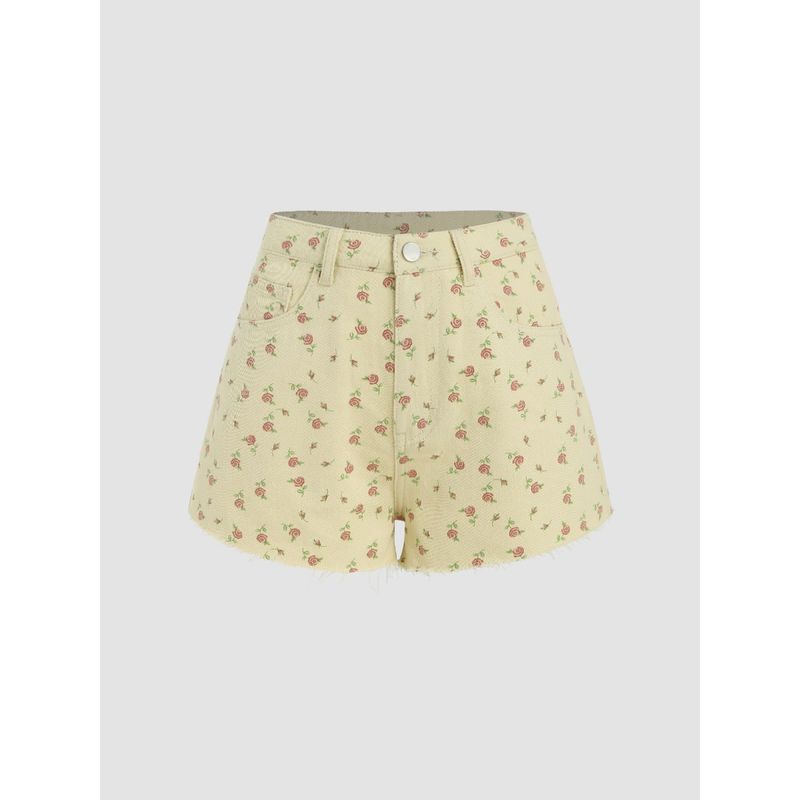 Cider Denim Floral Wide Leg Shorts (M)