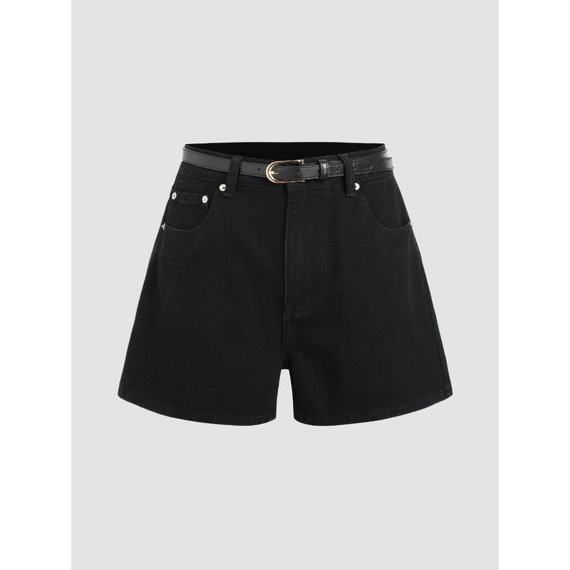 Cider Denim High Waist Wide Leg Shorts With Belt (Set of 2) (XS)
