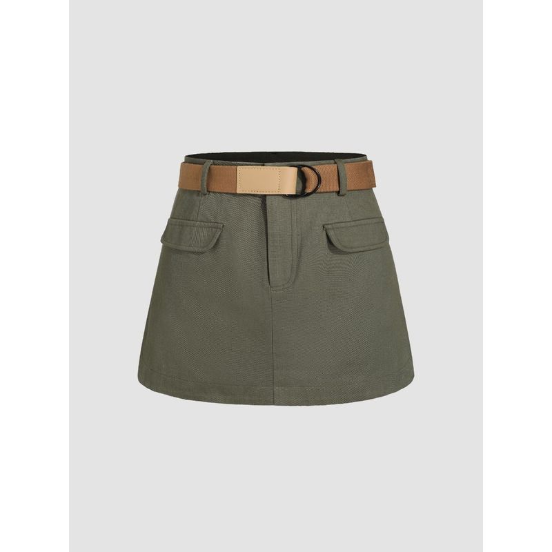 Cider Mid Waist Cargo Skort With Belt (Set of 2) (XS)