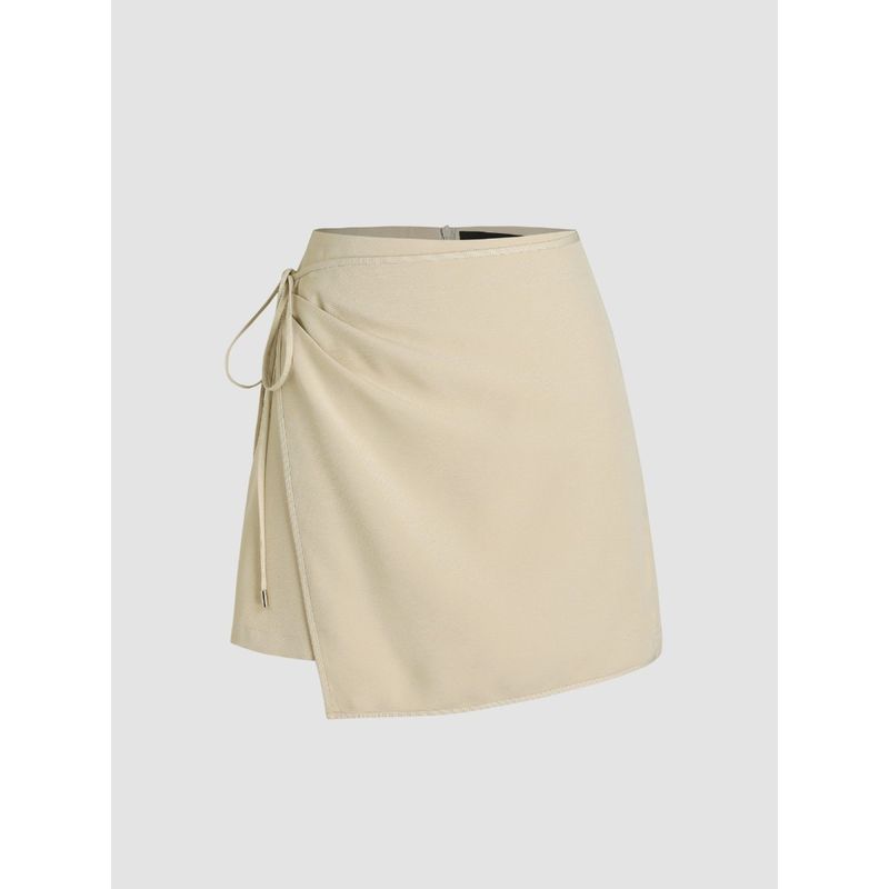 Cider Knotted Wrap Mini Skirt (L)