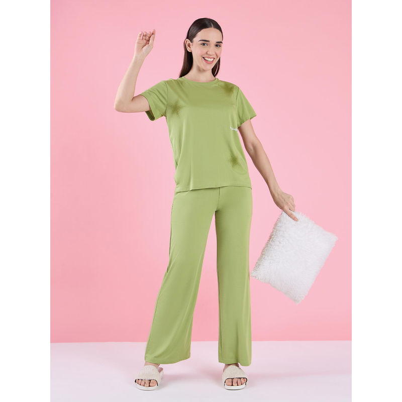 Sweet Dreams Womens Pyjama with Top Green (S)