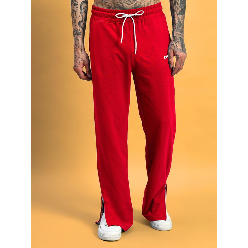 WEARDUDS Red Hershey Side Slit Trackpant (XL)