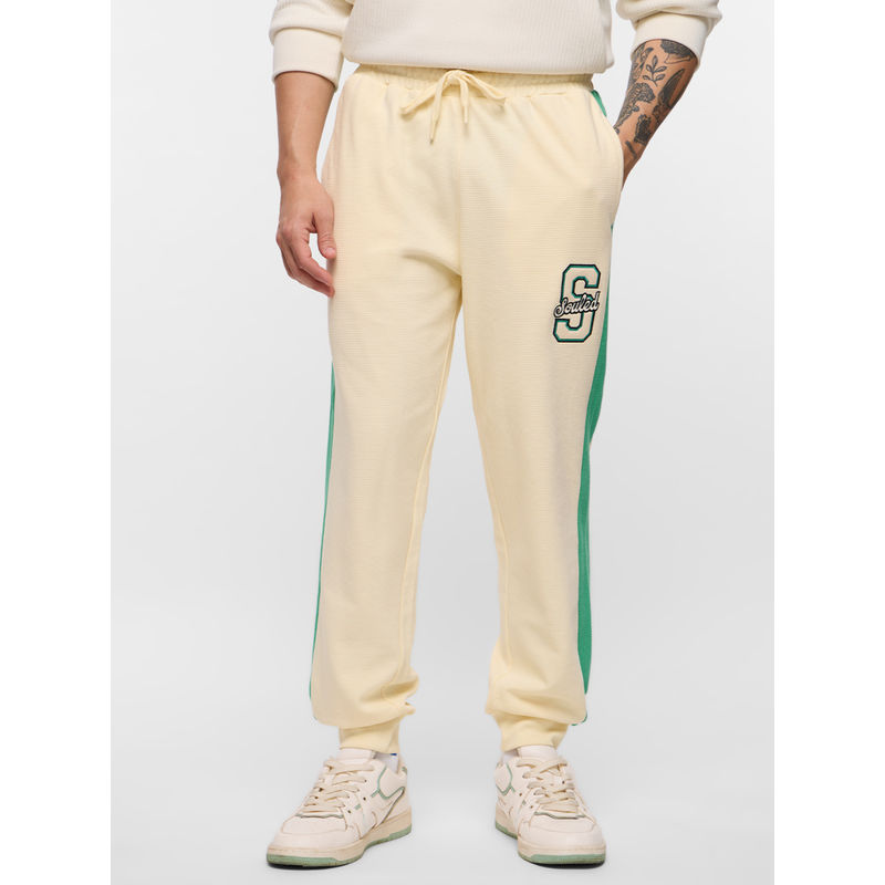 The Souled Store Originals: Alpine Drift Off White Men Oversized Joggers (2XL)