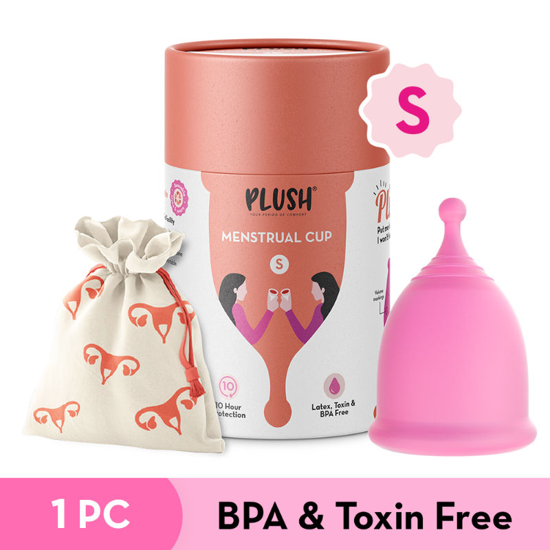 Plush Reusable S Menstrual Cup With Cotton Carry Pouch