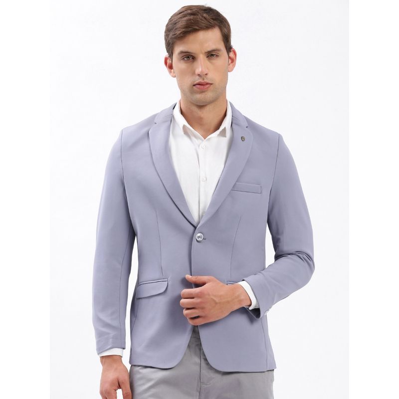 SHOWOFF Mens Notched Lapel Solid Lavender Single-Breasted Blazer (M)
