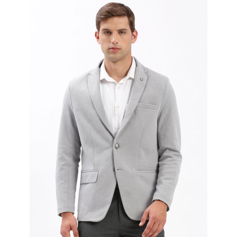 SHOWOFF Mens Notched Lapel Solid Grey Single-Breasted Blazer (S)