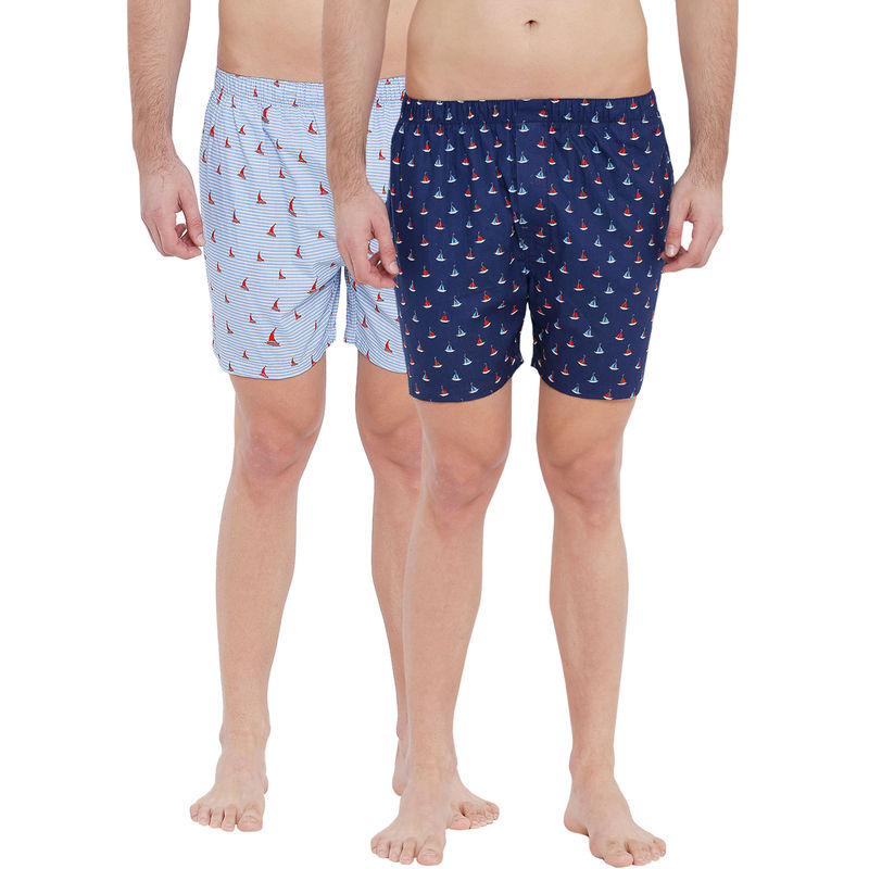 XYXX Super Combed Cotton Printed Boxers For Men (Pack Of 2) - Multi-Color (S)