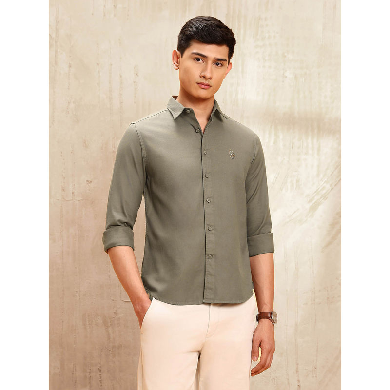 U.S. Polo Assn. Denim Co. Men Green Regular Fit Shirt (42)