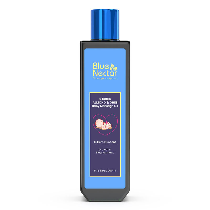 Blue Nectar Baby Massage Oil With Organic Ghee For Growth & Nourishment