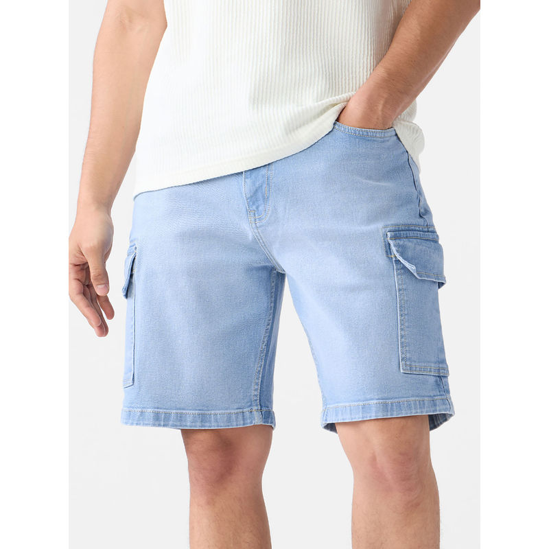 The Souled Store Originals Aero Blue Men Denim Shorts (36)