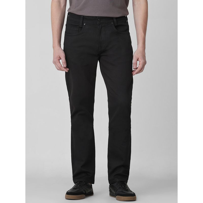 Mufti Jet Black Solid Jeans (34)