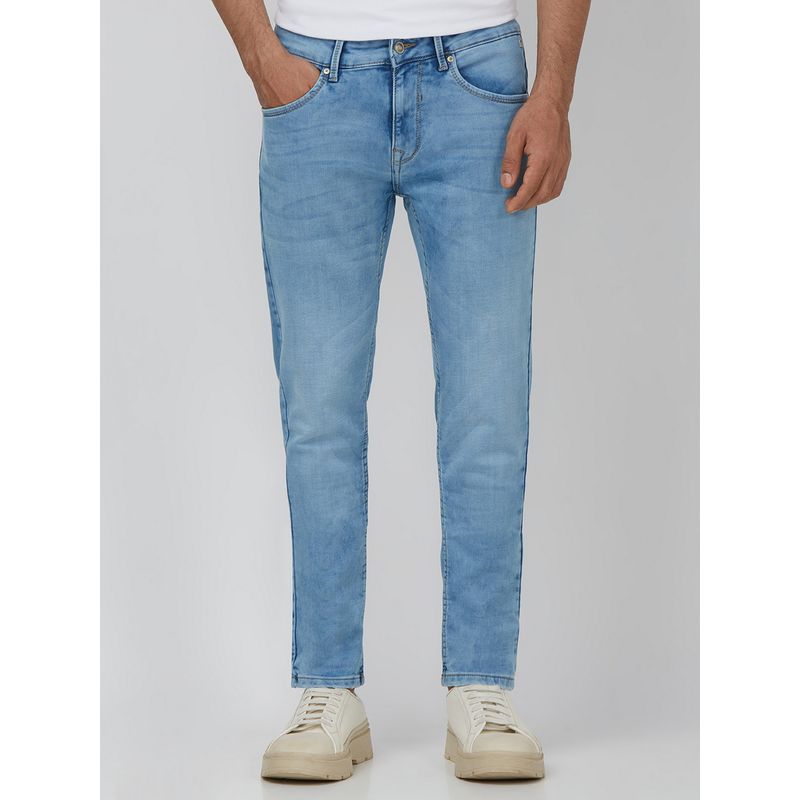 Mufti Light Indigo Blue Solid Jeans (32)