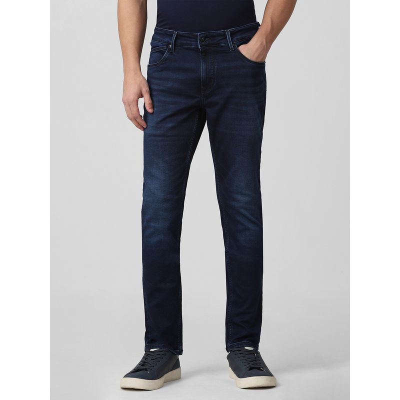Mufti Deep Indigo Blue Solid Jeans (38)
