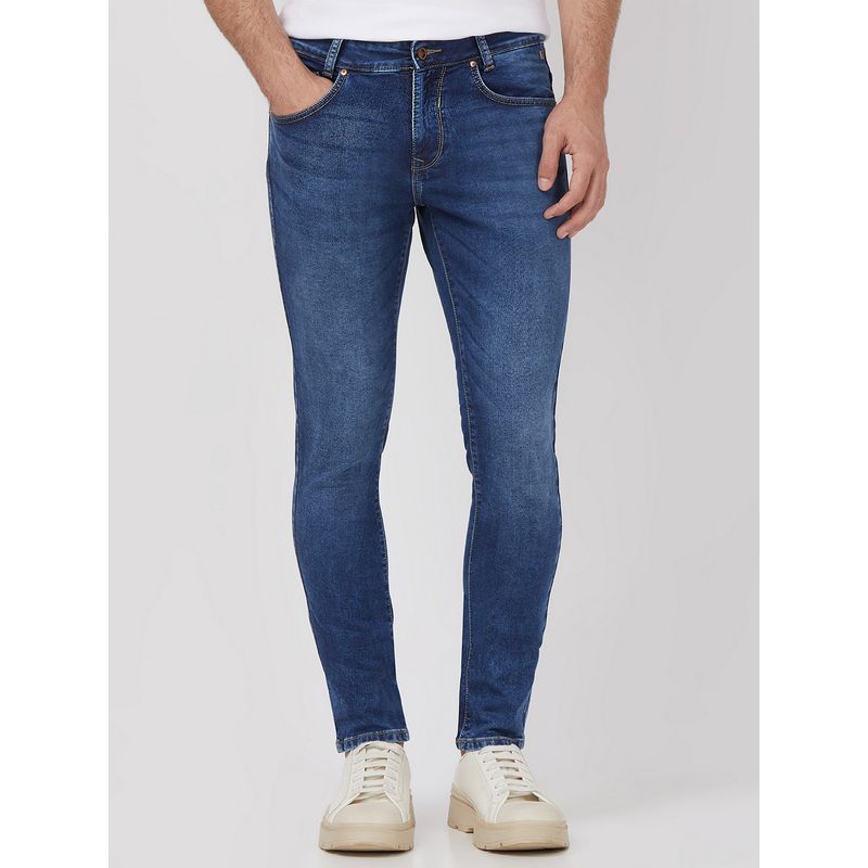 Mufti Dark Indigo Blue Solid Jeans (32)