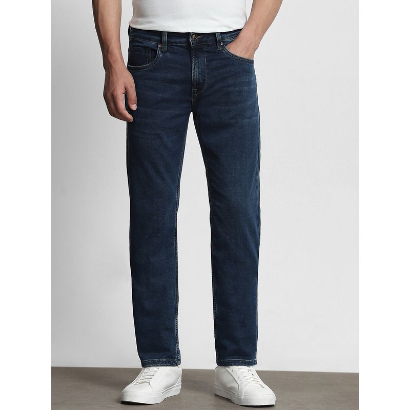 Mufti Deep Indigo Blue Solid Jeans (34)