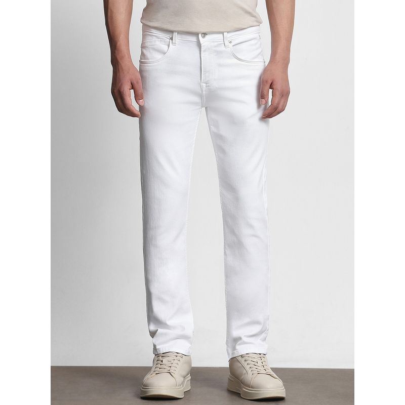 Mufti Snow White Solid Jeans (34)