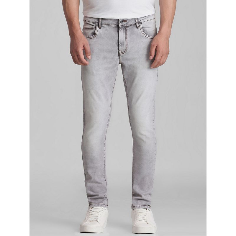 Mufti Washed Light Grey Solid Jeans (34)