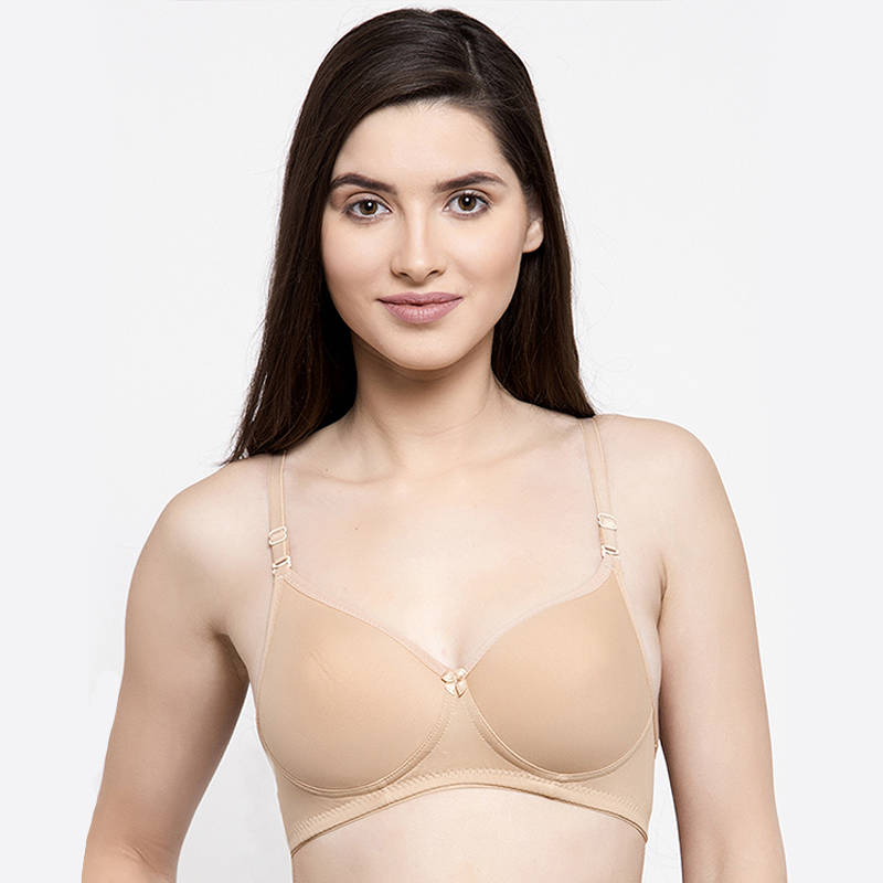 Groversons paris beauty Light Padded Wire Free T-Shirt Bra-Nude (32B)