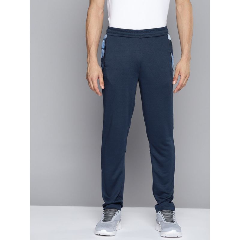 Alcis Men Navy Blue Solid Slim Fit Track Pants With Side Detail (M)