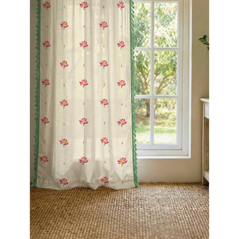 Urban Space 100% Cotton Curtain, 5 Ft - Lotus Aura Pink (5 x 4 Feet)
