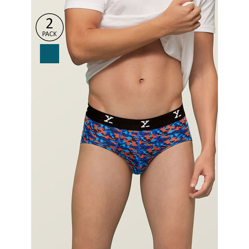 XYXX Ultra Soft Antimicrobial Micro Modal Briefs for Men (Pack of 2) - Multi-Color (L)