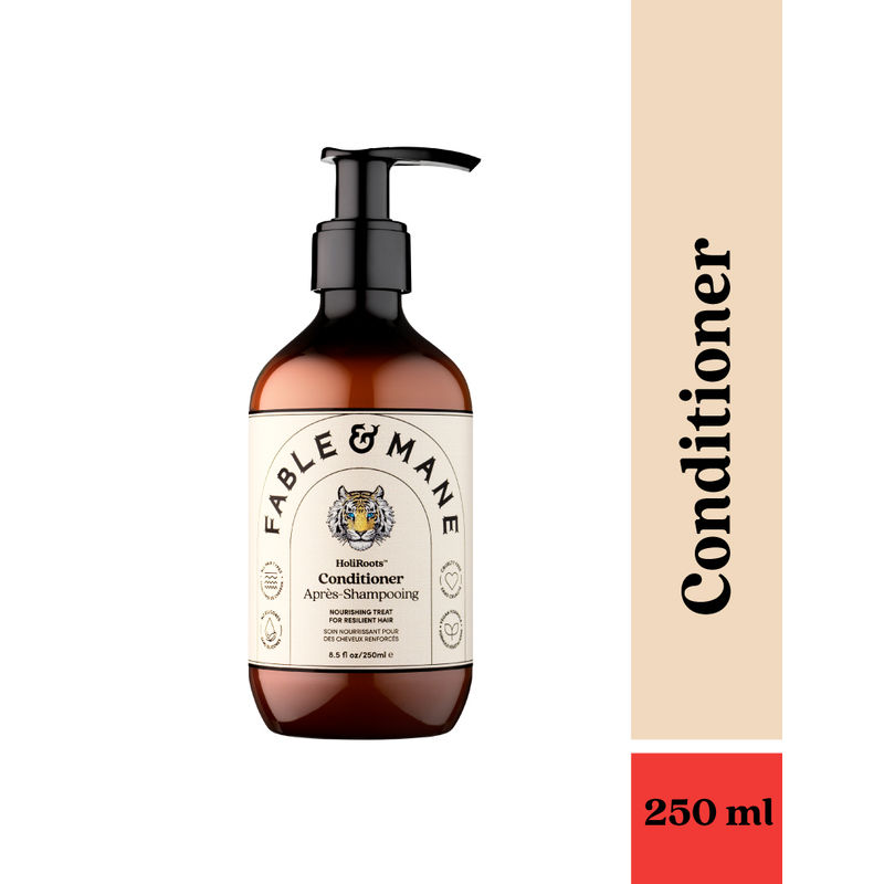 Fable & Mane HoliRoots Hydrating Conditioner For Smooth Frizz-Free Hair With Coconuts And Turmeric