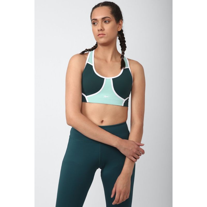 Reebok Womens Green Fitness Ts Lux Racer Bra Cb (S)