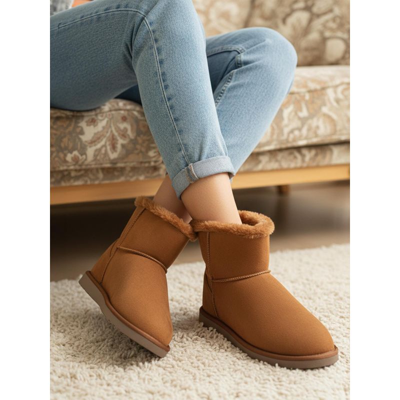 Carlton London Women Tan Ultra-Soft Ankle Casual Boots (EURO 37)