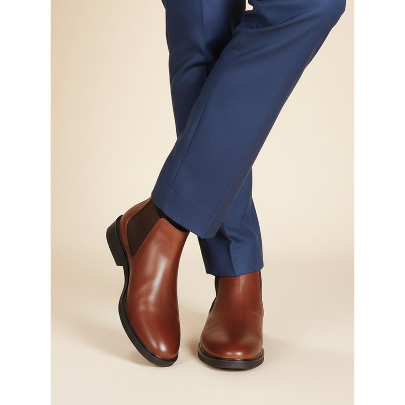 Carlton London Men Brown Premium Leather Chelsea Boots (EURO 41)