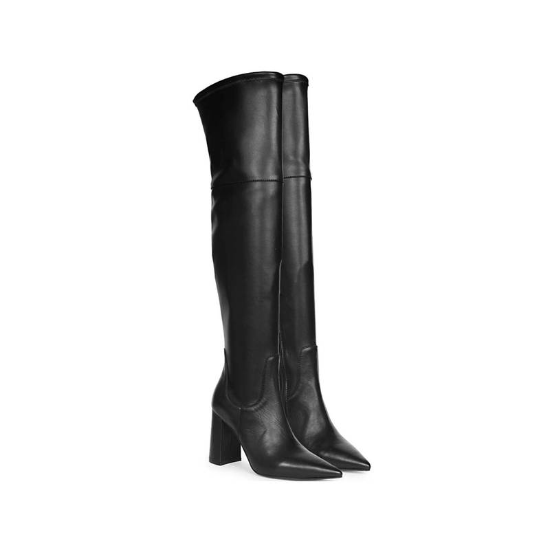 Saint G Women Black Napa Leather High Boots (EURO 36)
