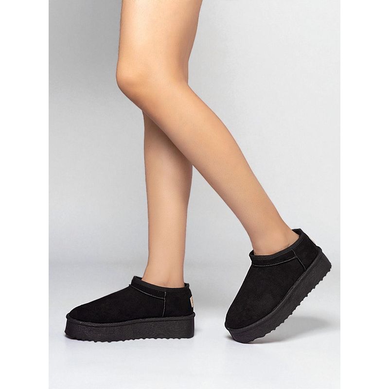 Truffle Collection Women Cosy Chic Black Solid Boots (UK 4)