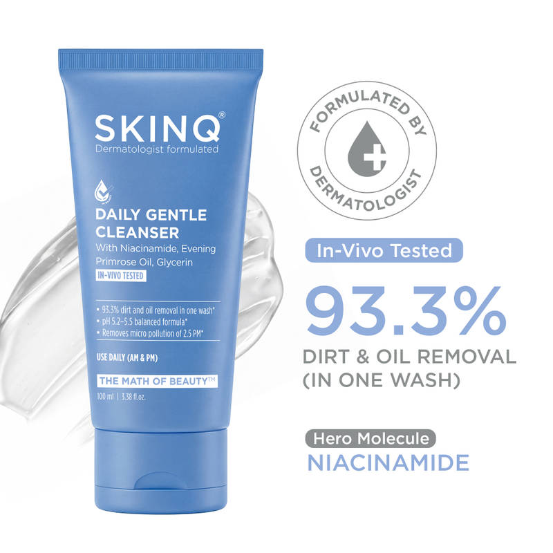 SKINQ Niacinamide Face Wash for Oily Skin, Removes Dirt & Excess Oil, pH Balanced Cleanser