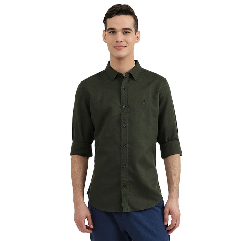 United Colors Of Benetton Men Slim Fit Solid Shirt (S)