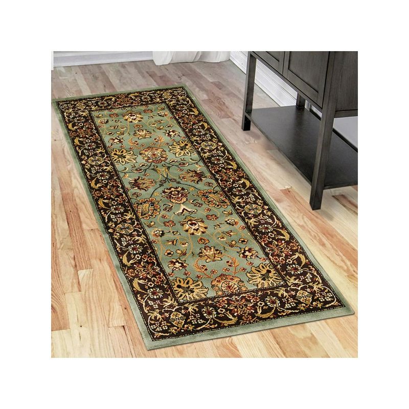 OBSESSIONS Polypropylene Heat Set Traditional Carpet Green (2.5 x 5 Feet)