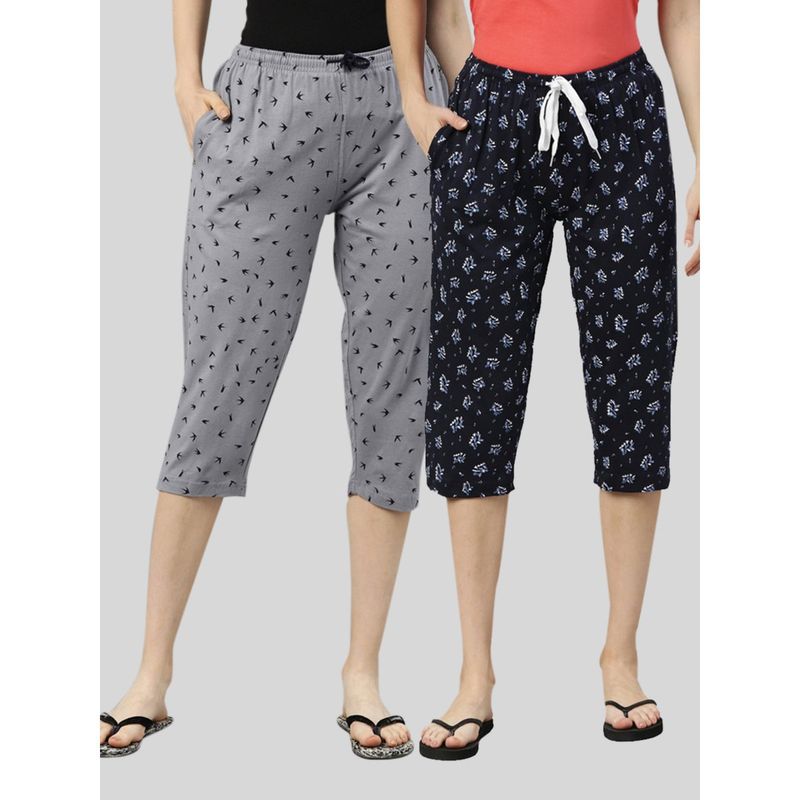 Poftik Women's Skinny Fit Regular Navy Blue Capri for Women