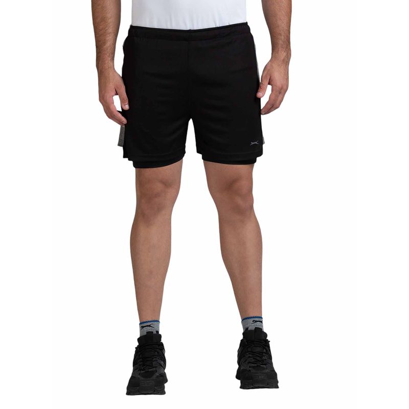 Black Panther Men's Black Polyester Lycra Acti Fit Shorts (M)