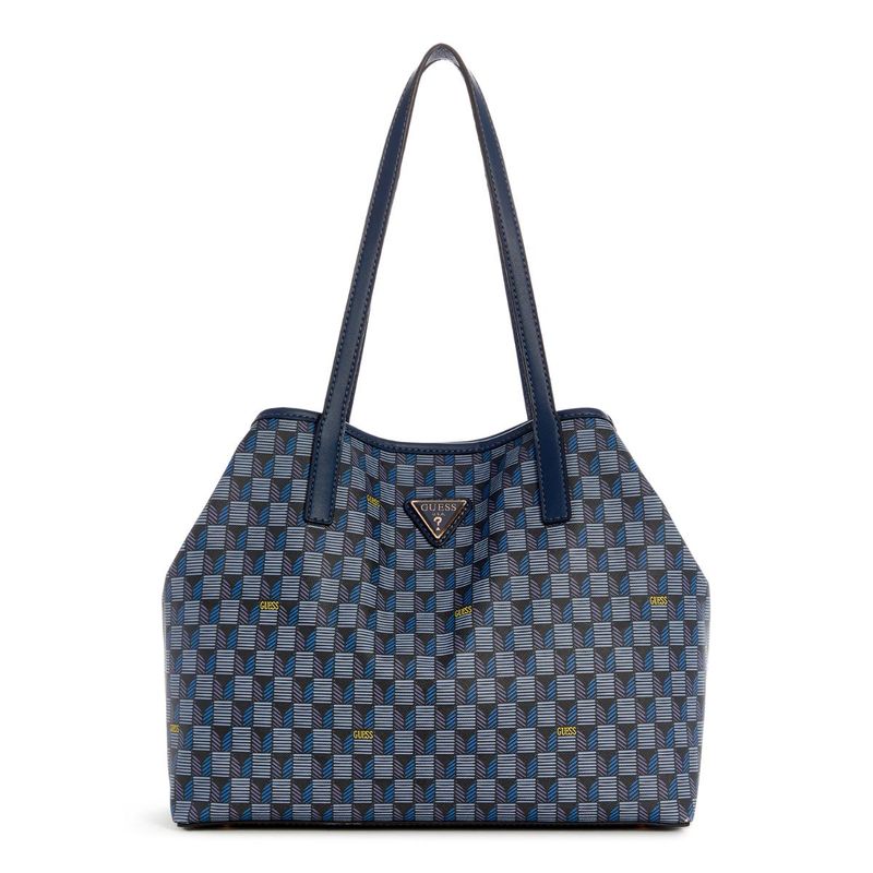Buy Guess Women'S Printed Blue Polyurethane Vicky 2 In 1 Tote Bag Online