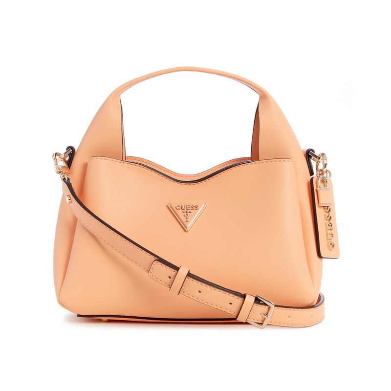 Buy Guess Women'S Solid Peach Polyurethane Iwona Top Zip Crossbody