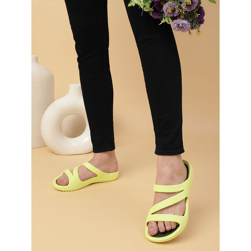Truffle Collection Yellow Solid Sandals (UK 3)
