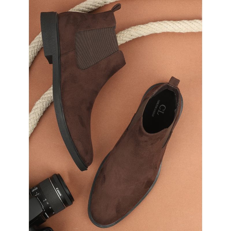 Carlton London Men Brown Solid/Plain Boots (EURO 42)