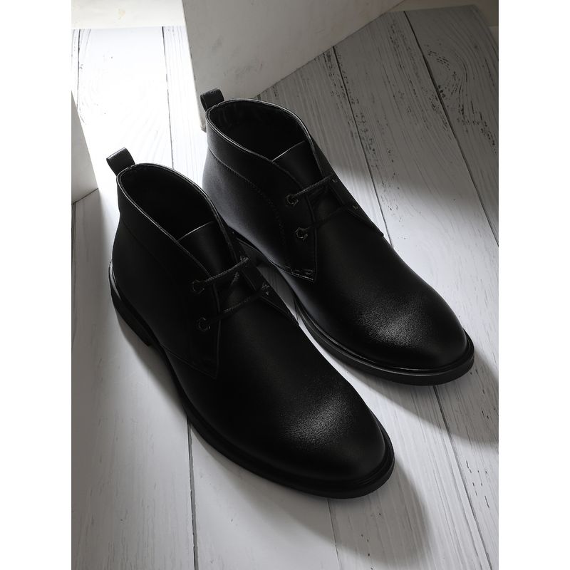 Carlton London Men Black Solid/Plain Boots (EURO 43)