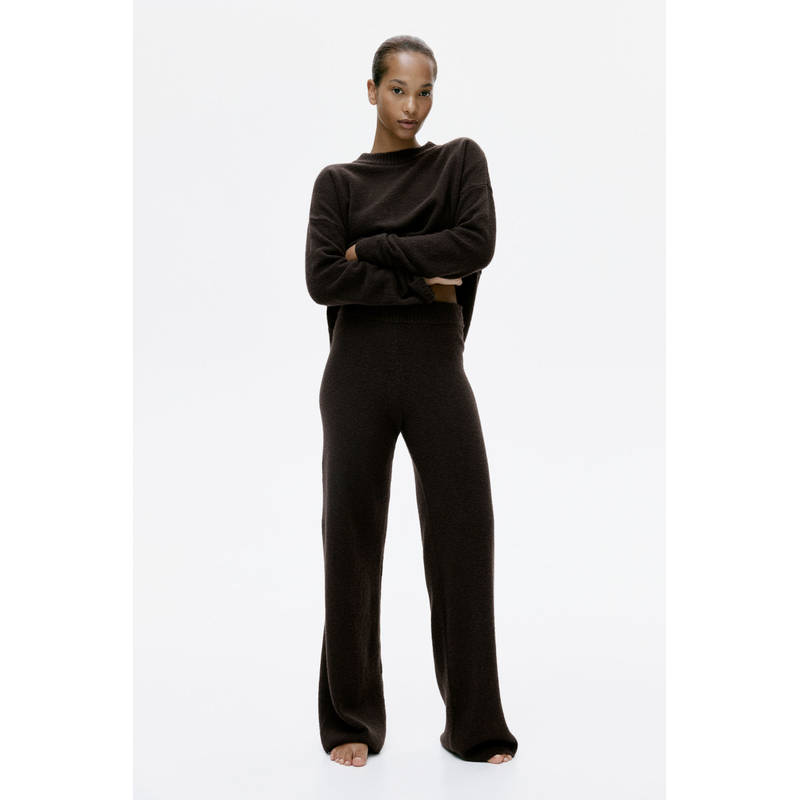 H&M Brown Fine-Knit Trousers (XXS) (XXS)