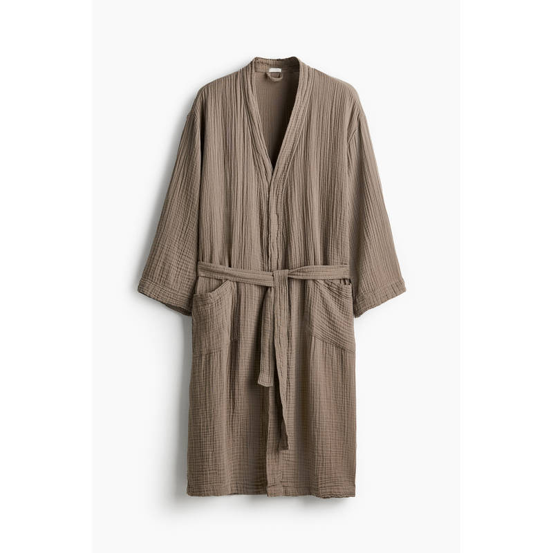 H&M Women Beige Muslin Dressing Gown (S/M/T)