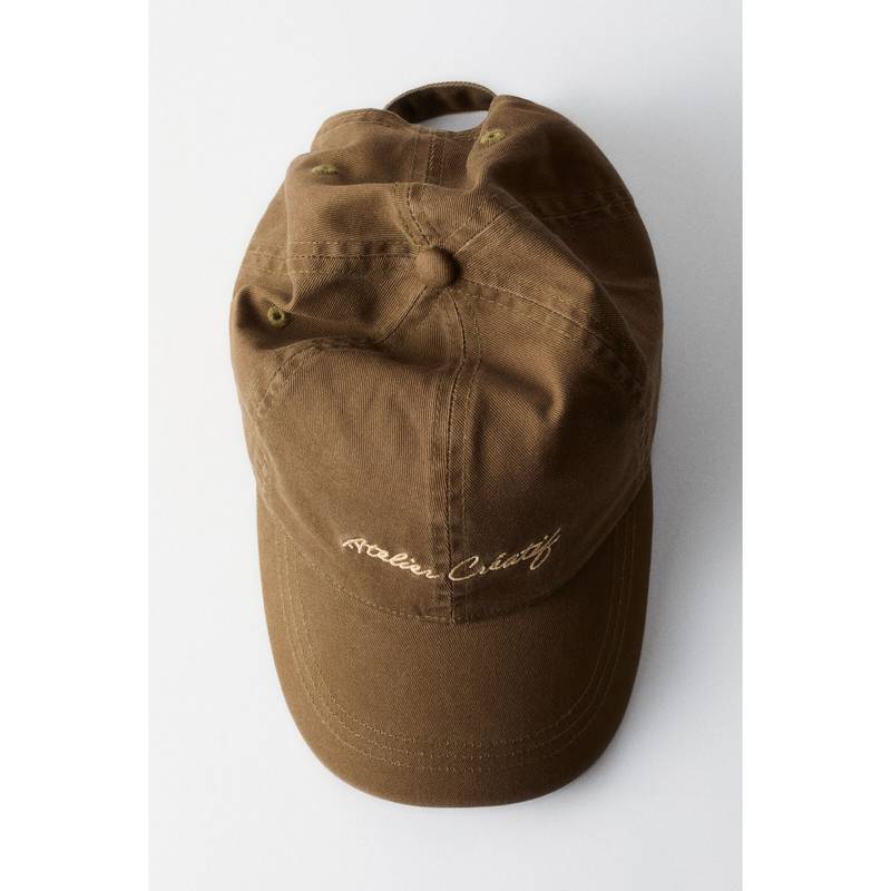 H&M Women Green Embroidered-Motif Twill Cap (XS/S) (XS/S)