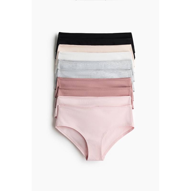 H&M Women Multi-Color 10-Pack Cotton Hipster Briefs (S)