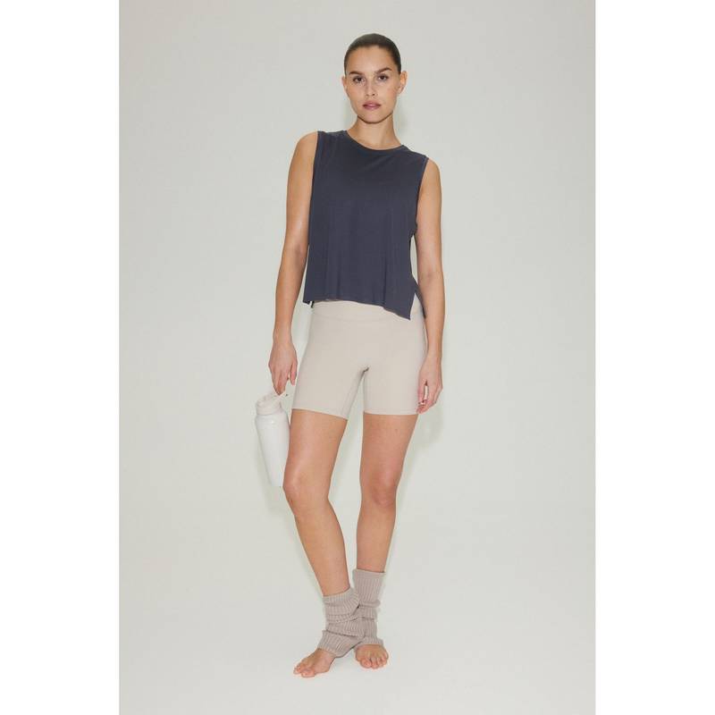 H&M MOVE Women Grey Boxy-Style Sports Vest Top With Drymove (XL)