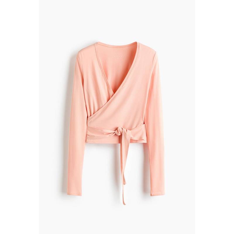 H&M MOVE Women Orange Sports Wrap Top In Modal (L)